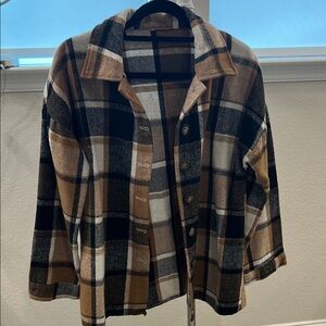 Women's Plaid Button-Up Jacket